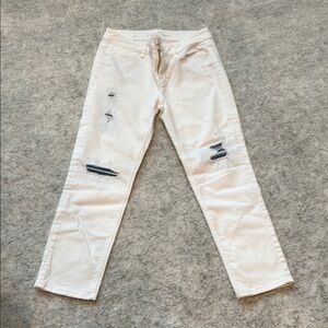 White House Black Market White Straight Leg Jeans